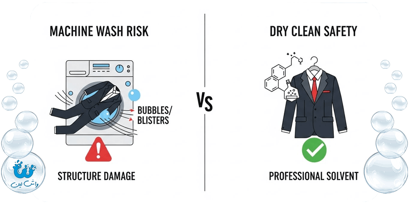 خشکشویی کت و شلوار جلوگیری از دفرمه شدن و برق افتادن