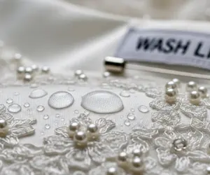 شستشوی لباس عروس در خانه