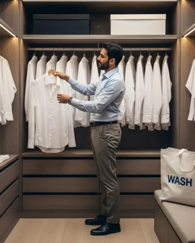 شستشوی پیراهن سفید مردانه