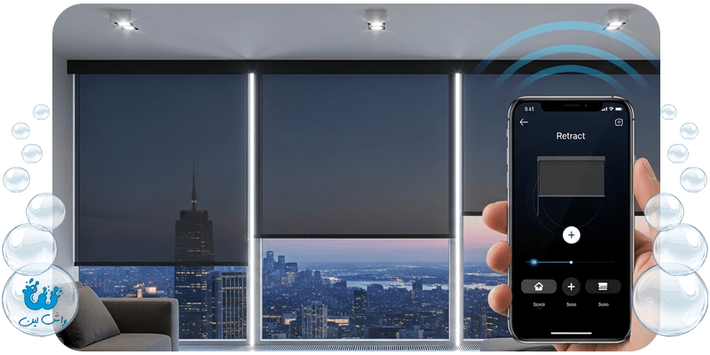 یک پرده جدید و مدرن از نوع شید که به صورت هوشمند و با گوشی کنترل می‌شود.