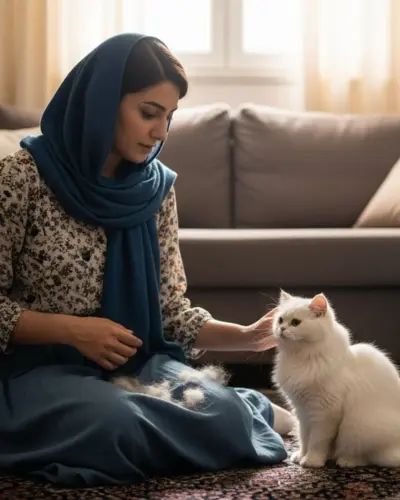 پاک کردن موی حیوانات خانگی از روی لباس پاک کردن موی حیوانات خانگی از روی لباس