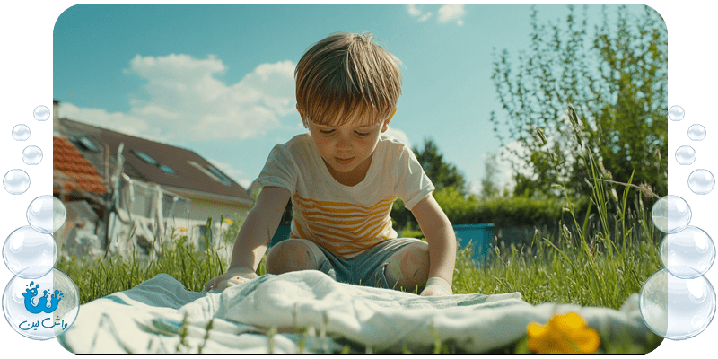 از بین بردن لکه‌های چمن از روی لباس