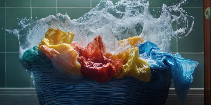 شستشوی لباسهای پلاستیکی و شفاف شستشوی لباسهای پلاستیکی و شفاف