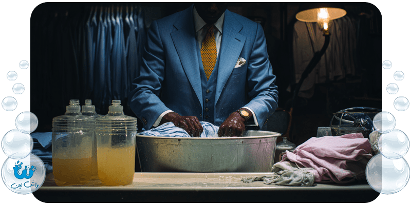 شستشوی کت و شلوار در لباسشویی و با دست و کف