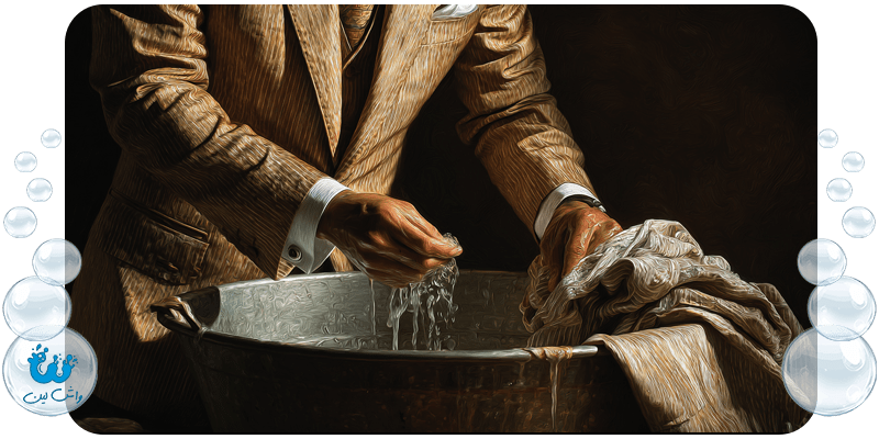 شستشوی کت و شلوار در لباسشویی و با دست و کف