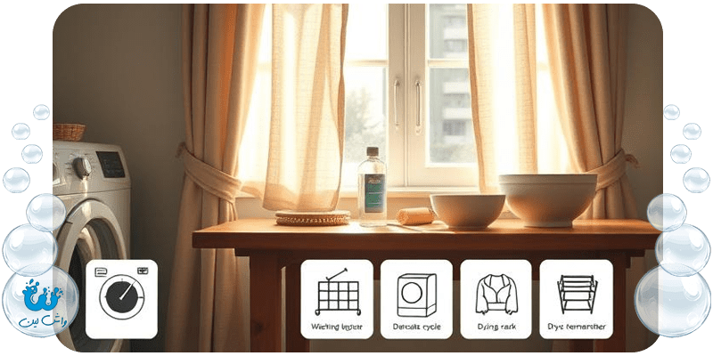شستشوی پرده‌های سنگین و ضخیم نکات مهم