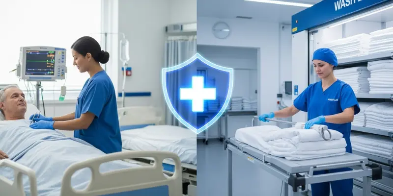 خشکشویی لباس بیمارستانی در تهران | ضدعفونی کامل با واش لین