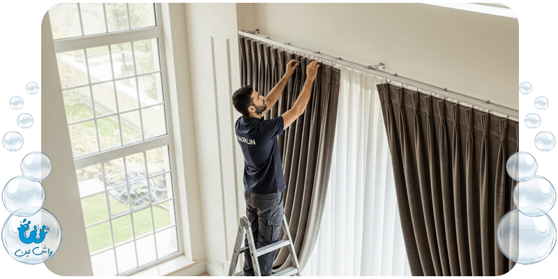 خدمات باز کردن و نصب پرده و زبرا توسط متخصصین خشکشویی واشلین