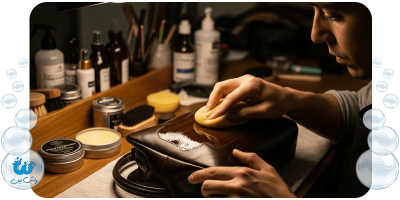 واکس و پولیش تخصصی کیف و کفش چرم و جیر در خشکشویی واش‌لین