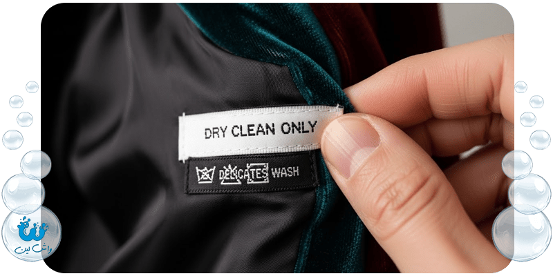 علامت فقط خشکشویی روی برچسب لباس‌های حساس (واش لین)