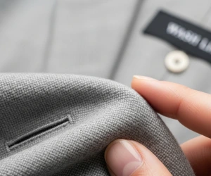 بافت پارچه کت و شلوار تمیز و اتوکشی شده در خشکشویی واش لین