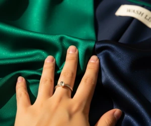 بافت پارچه لباس مجلسی تمیز و لکه‌بری شده توسط خشکشویی آنلاین واش لین