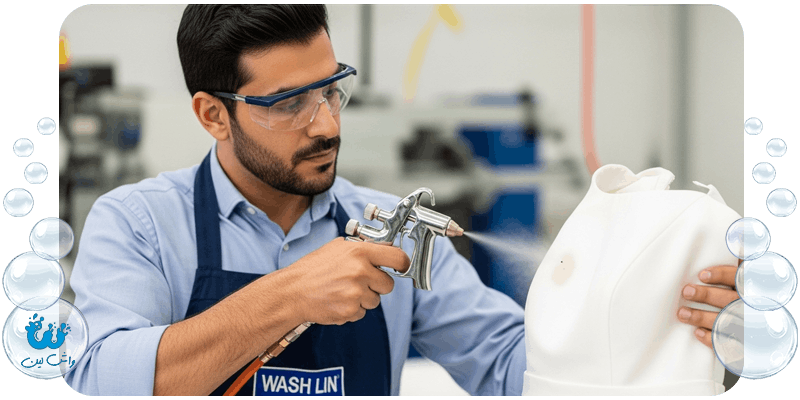 لکه‌بری تخصصی و سفیدشویی لباس عروس با تجهیزات مکانیزه